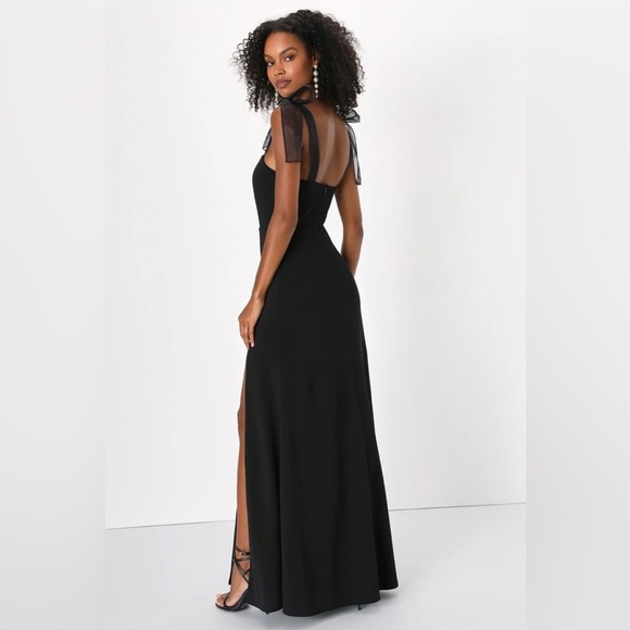 NWT Lulu’s Beloved Elegance Black Tie-Strap Mermaid Maxi Dress Size Small - Picture 4 of 13